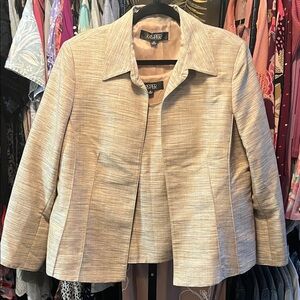 Kasper set Women's Shimmery Beige Open-Front Blazer